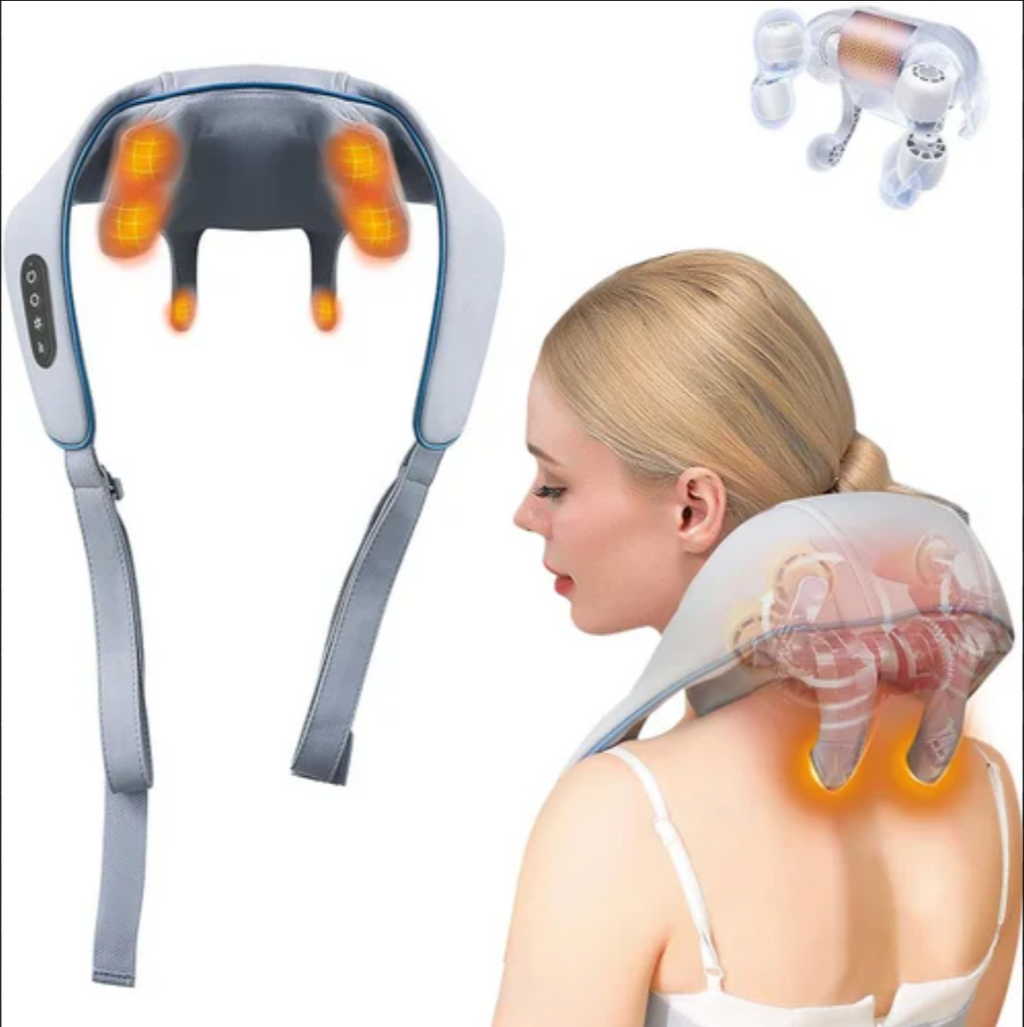 Heated Shiatsu Neck & Shoulder Massager with Deep Kneading and Adjustable Intensity